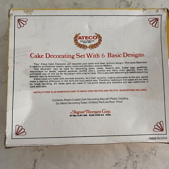 Vtg Ateco Fancy Cake Pastry 6-Designs Professional Decorating Set with Flex Bag - Picture 2 of 9